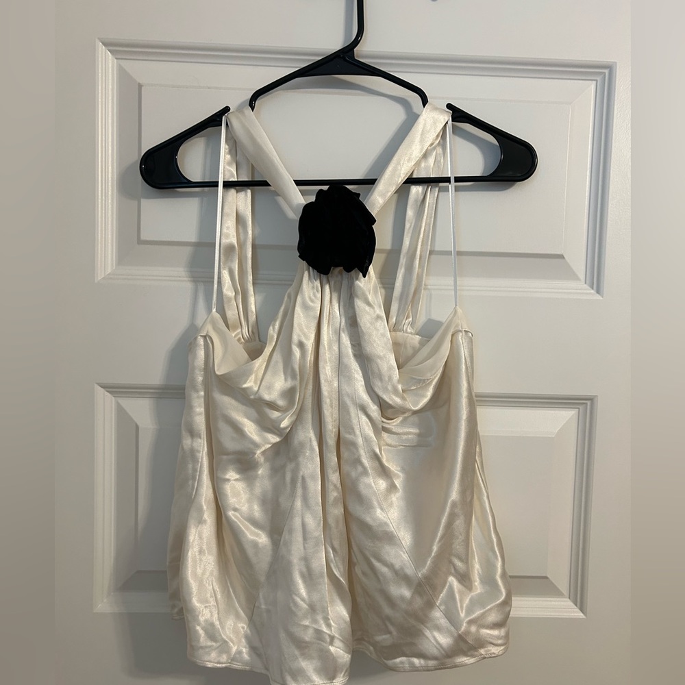 J CREW collection rosette halter top in luster crepe
Size small